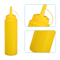 thumbnail image 3 of Juego de 2 dispensadores de alimentos transparentes y duraderos, sin fugas, botella exprimible, accesorio de plancha con tapa para salsas, aceite y condimentos, 3 of 5