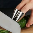 thumbnail image 4 of Stainless Steel Finger Protector Guard Set for Kitchen Slicing | 5 Pack Adjustable Finger Cots for Chef Safety | Cut-Resistant Nail Cover | Veggie Cutting Tool | 1.18"x3.14" | Cooking Accessories, 4 of 6