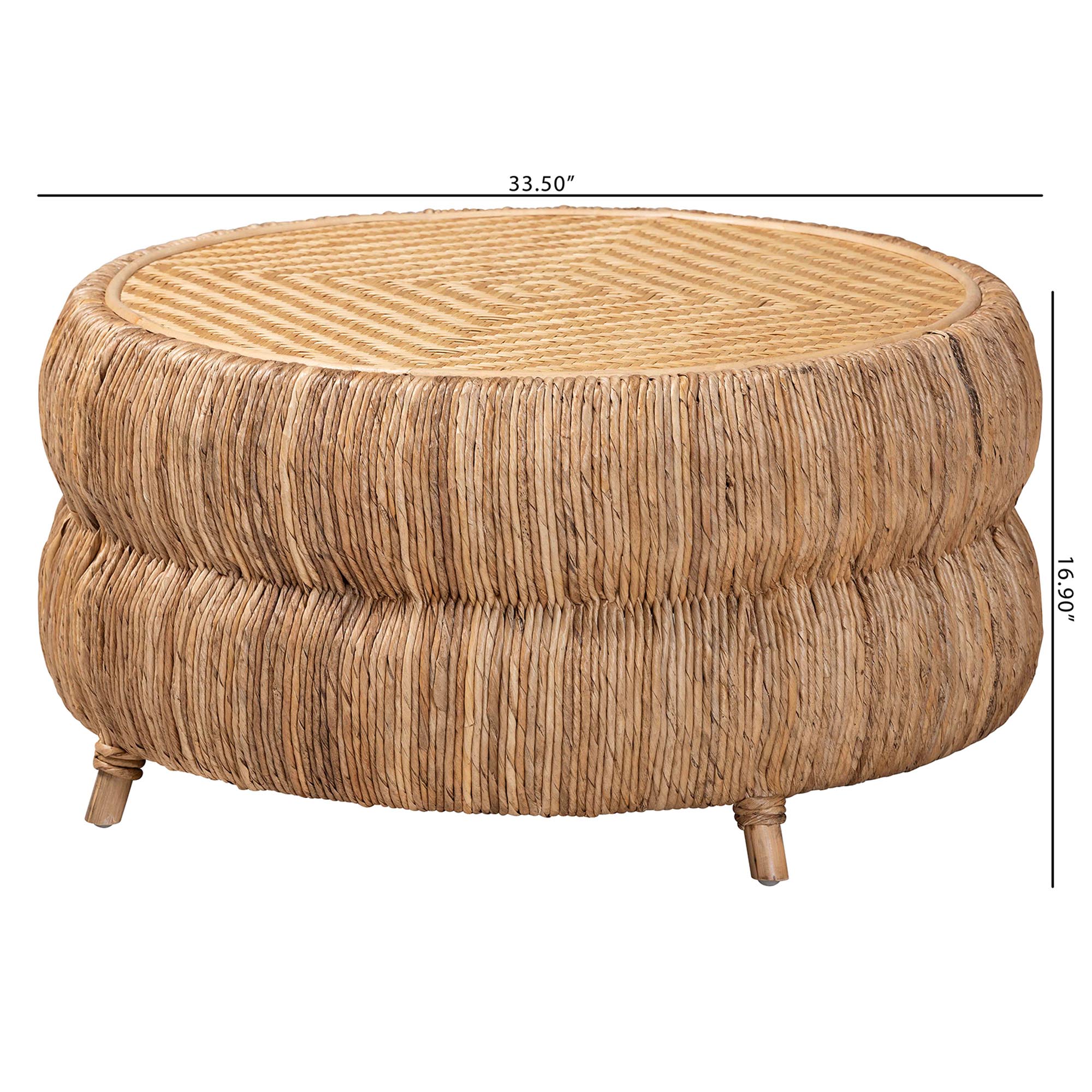 bali & pari Roma Boho Coffee Table, Natural Brown
