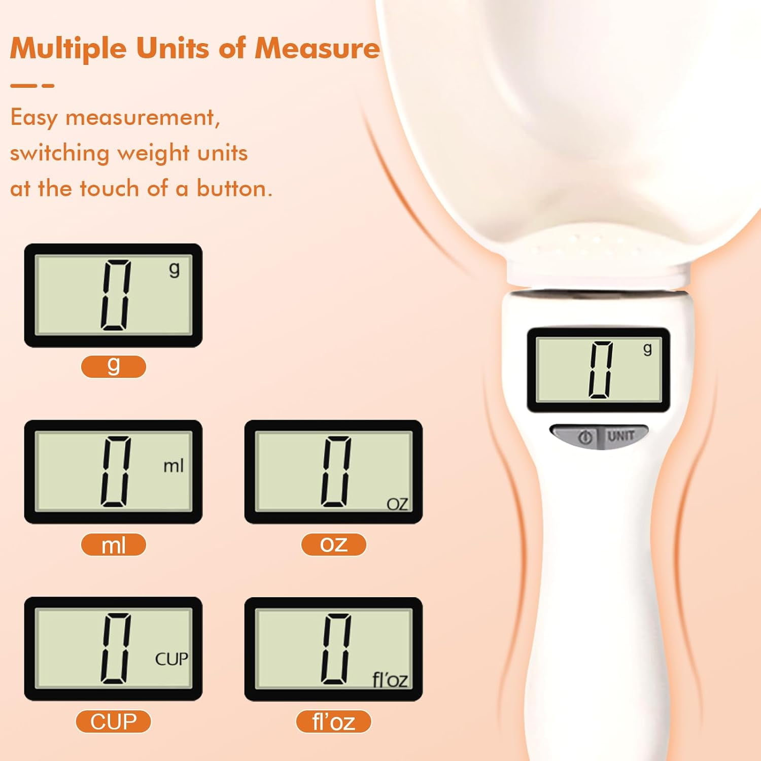2pcs Digital Measuring Spoon Scale,Electronic Measuring Spoon 800g/0.1g High Precision with Screen,Adjustable Measuring Spoon for Pet Food, Coffee, Baking, Cooking