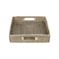 thumbnail image 4 of Kouboo Loma Rectangular Rattan Serving Tray With Handles, Decorative, Platters For Coffee, Breakfast, Tray For Bread, Fruits, Kitchen Counter, Black Wash, 4 of 5