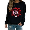 thumbnail image 2 of SOOMLON Valentines Day Tops Women Lover Valentines Gift Comfy Long Sleeve Scoop Neck Tops Funny Heart Graphic Tops Fashion Holiday Clothes 2025 Black XL, 2 of 3