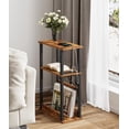 thumbnail image 2 of Narrow Side Table with Charging Station, 2 Set of Skinny End Table for Small Spaces, Sofa Beside Table with Storage Shelf, Slim Nightstand with USB Ports Outlet, Rustic and Brown, 2 of 6