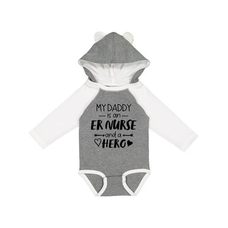 

Inktastic My Daddy is an ER Nurse and a Hero Gift Baby Boy or Baby Girl Long Sleeve Bodysuit