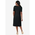 thumbnail image 4 of Jessica London Women's Plus Size Stretch Cotton Square Neck Midi Dress, 4 of 6