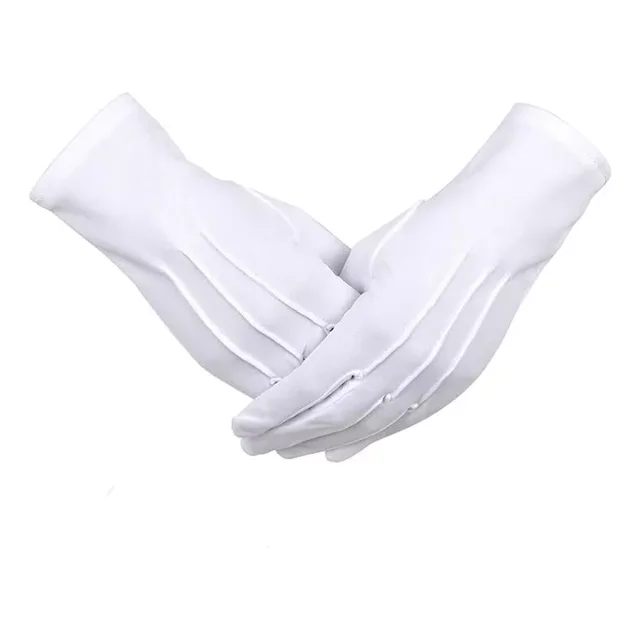 Guantes Blancos Algodón 10pz Para Escolta, Mesero, Chambelan