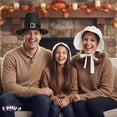thumbnail image 3 of PMU Thanksgiving Pilgrim Bonnet Hat, White Costume for Women Pack of 6, 3 of 7