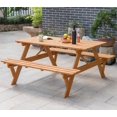 thumbnail image 3 of A-Frame Outdoor Patio Deck Garden Picnic Table, Stained, 3 of 9