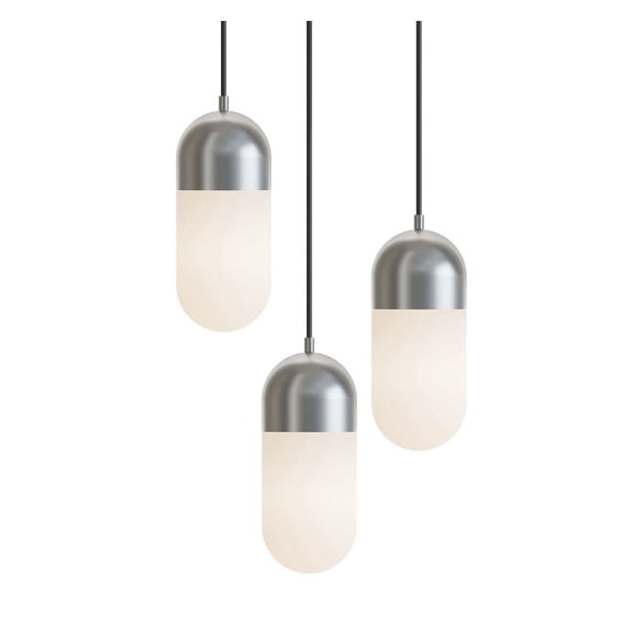 IRVP05LAJUDSNRND3 AFX Irvine - 15W 3 LED Pendant-10 Inch Tall and 18 Inch Wide-Satin Nickel Finish