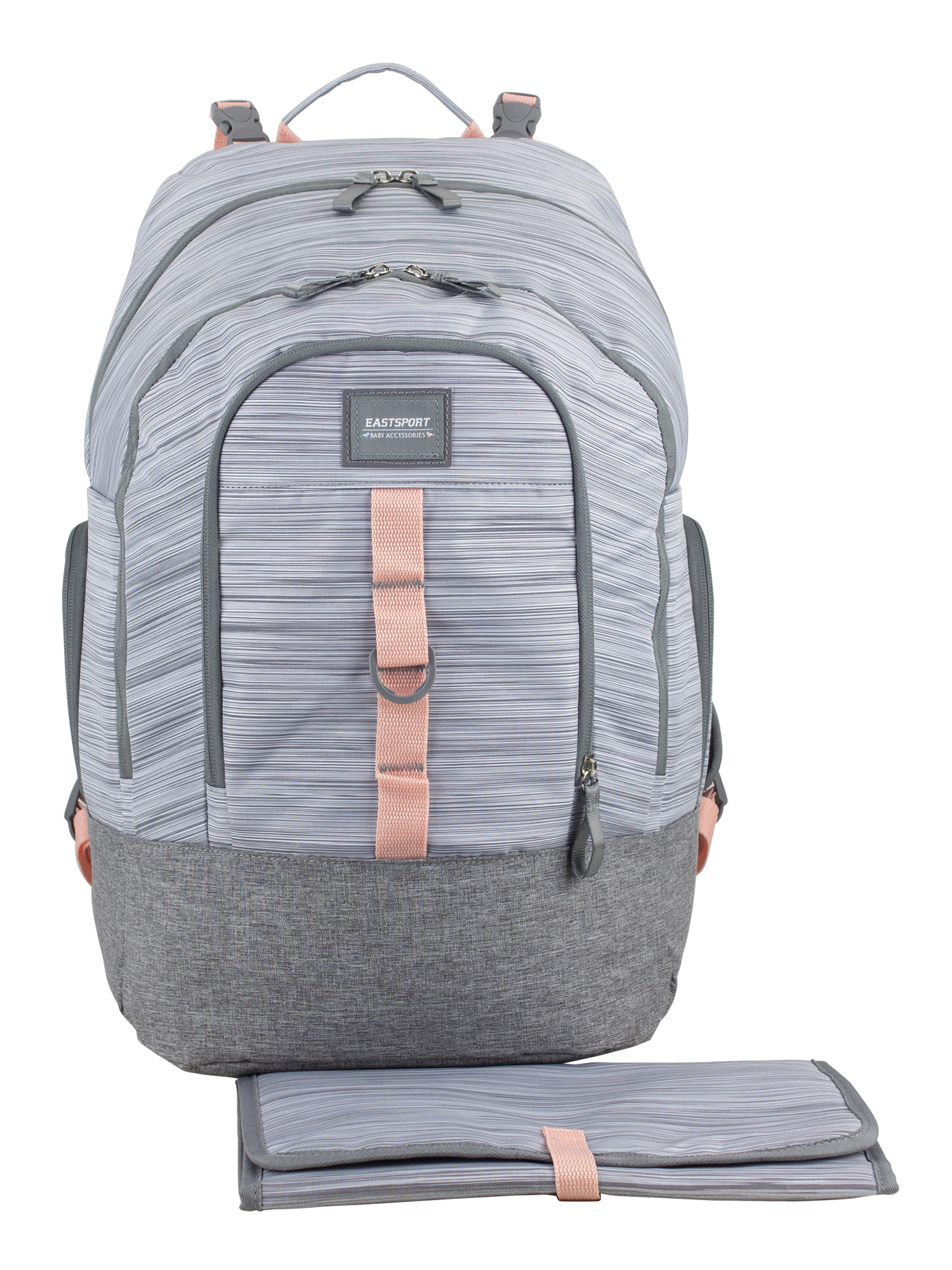 Eastsport Large Madison Diaper Backpack with Changing Pad, Grey
