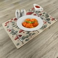 thumbnail image 2 of Ambesonne Rustic Place Mats Set of 4, Floral Woodland Mushrooms, Standard Size, Champagne Dark Coral, 2 of 5