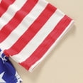 thumbnail image 7 of Okbabeha Toddler Boy 4th of July Outfit Letter Embroidery Short Sleeve Tops with StarStripe Shorts Fourth of July Clothes, 7 of 7