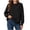 Black, variant on Women’s Crew Neck Sweatshirt Long Sleeve Drop Shoulder Pullover With Side Pockets,Sizes S-2XL