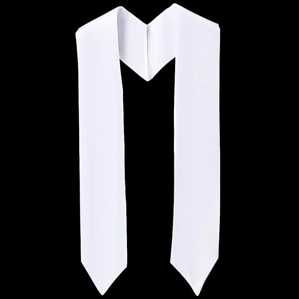小物 GRAPHIC HUGE STOLE Satin Graduation Stole Graduation Sash White 1800x117x1mm