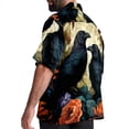 thumbnail image 3 of Crow Men's Short Sleeve Poplin Button Down Shirts - Casual Printed Summer Beach Tops for Men, 3 of 6