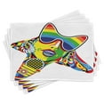 thumbnail image 1 of Ambesonne Popstar Party Place Mats Set of 4, Rainbow Color Art, Standard Size, Multicolor, 1 of 6
