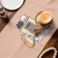 thumbnail image 3 of Pink Brown Cute Cat Table Runner 60 Inches, Cartoon Funny Heater Cats Bed Runner Dresser Scarves Tabletop for Indoor Outdoor Parties/Ceremony/Banquet, 13" x 60", 3 of 8