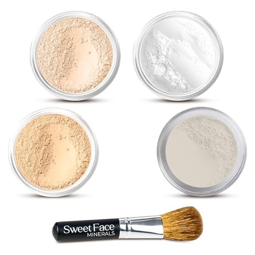 QUICK FIX KIT Mineral Makeup Starter Set Sample Size Matte Bare Face Powder (Fair 1)