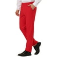 thumbnail image 4 of INSPIRE CHIC Men's Casual Straight Fit Comfort Stretch Flat Front Chino Pants 32 Red, 4 of 8