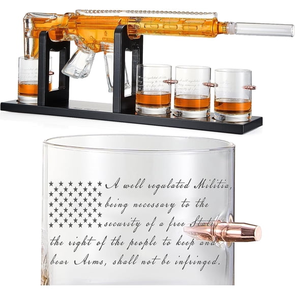 Set decantador de whisky The Wine Savant AR15 2nd Amendment, 1 litro