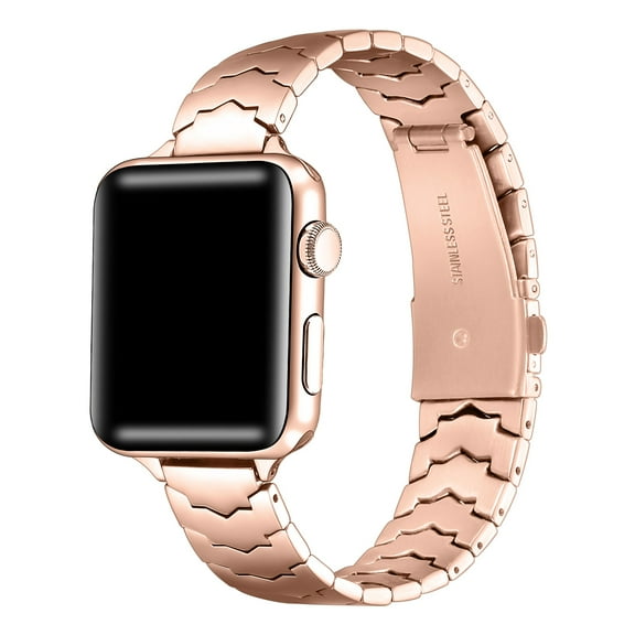 Posh Tech Iris Stainless Steel Replacement Watch Band for Apple Watch, Rose Gold