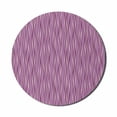 thumbnail image 1 of Geometric Mouse Pad for Computers, Modern Illustration of Abstract Wave Lines in Spring Tones, Round Non-Slip Thick Rubber Modern Gaming Mousepad, 8" Round, Pale Purple and Dark Fuchsia, by Ambesonne, 1 of 2