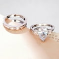 thumbnail image 3 of SEPARQI 2pcs His and Hers Wedding Ring Sets Couples Engagement Rings Women and Men 925 Sterling Silver AAA Cubic Zirconia Exaggerated Water Drop Design, 3 of 7