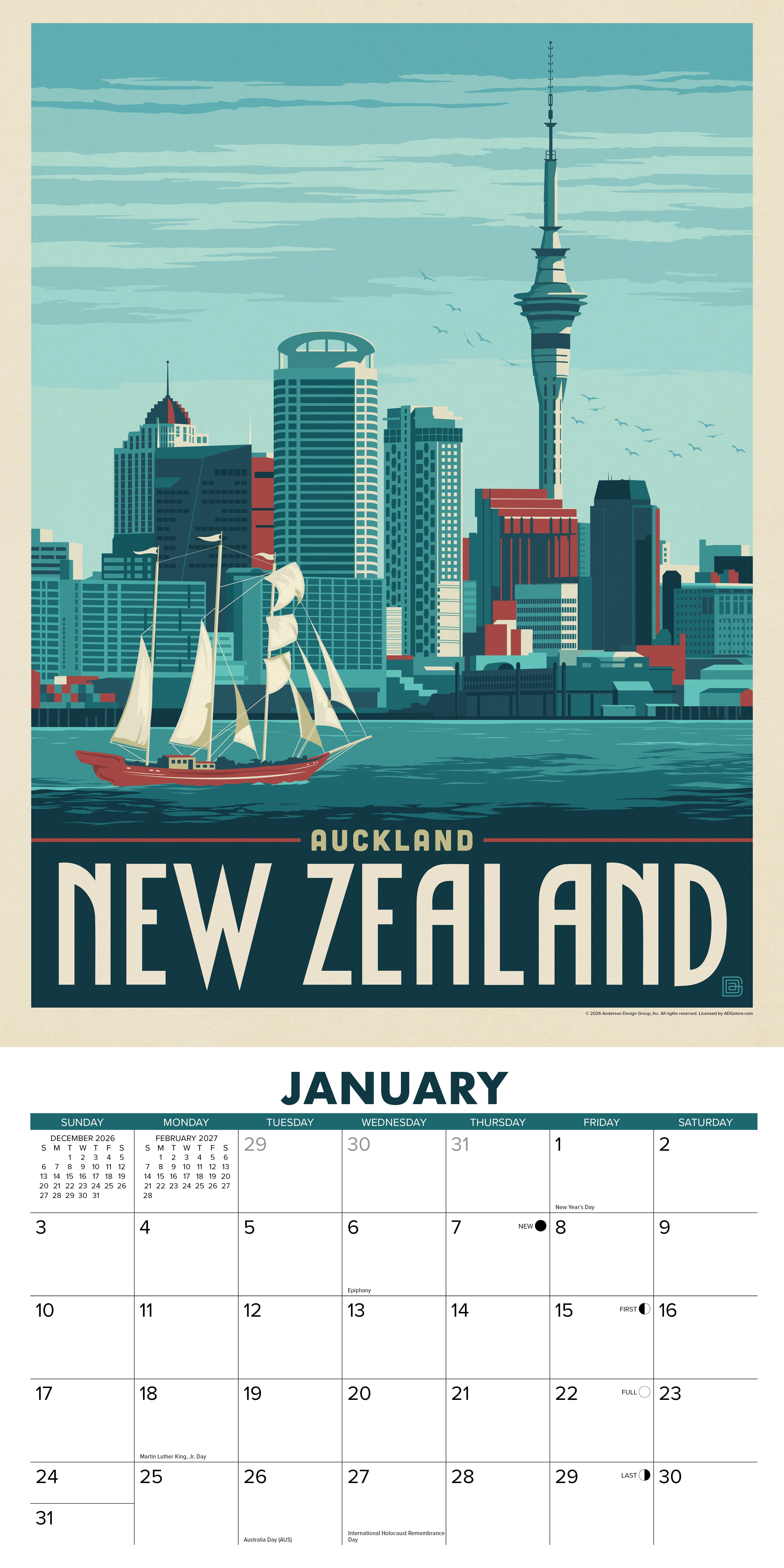 Willow Creek Press, World Travel (ADG) 2027 Wall Calendar