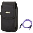 thumbnail image 1 of Rugged Case Belt Clip w Purple 6ft USB Cable for Samsung Galaxy A73 5G,A53 5G,A33 5G,A13 5G,A03s Phones - Holster Canvas Cover Pouch, Type-C Charger Cord Power Wire, 1 of 11