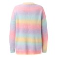 thumbnail image 2 of Vedolay Cropped Sweaters for Women Lightweight Long Sleeve Crew Neck Striped Casual Knitted Pullover Tops,Pink One Size, 2 of 5