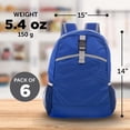 thumbnail image 5 of Lightweight Travel Packable Backpacks Set of 6, Bulk Pack - Perfect for School, Camping, Outdoor Sports - Blue, 5 of 5