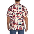 thumbnail image 3 of Uemuo Rocket Pattern Pattern Cotton Linen Short Sleeve Shirts,Casual Lightweight Button Down Shirts,Vacation Beach Summer Tops-XX-Large, 3 of 7