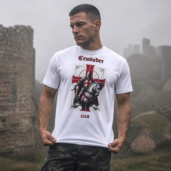 Crusader Knight Templar Medieval Christian Warrior T-Shirt