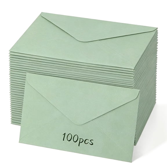 Austok 100 Pack Paper Envelope 5 x 7 inch Envelopes with Wet Adhesive Closure for DIY Card Envelope Birthdays Weddings Greeting Cards Invitations Holidays