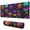 Rainbow Halloween Pumpkins, variant on Long Mouse Pads for Desk,Rainbow Halloween Pumpkins Pattern Desk Mats on Top Of Desks, Desk Mouse Pad Extra Large with 3mm Non-Slip Base and Stitched Edge for Gaming,Office,Work,Home 31.5x11.8in