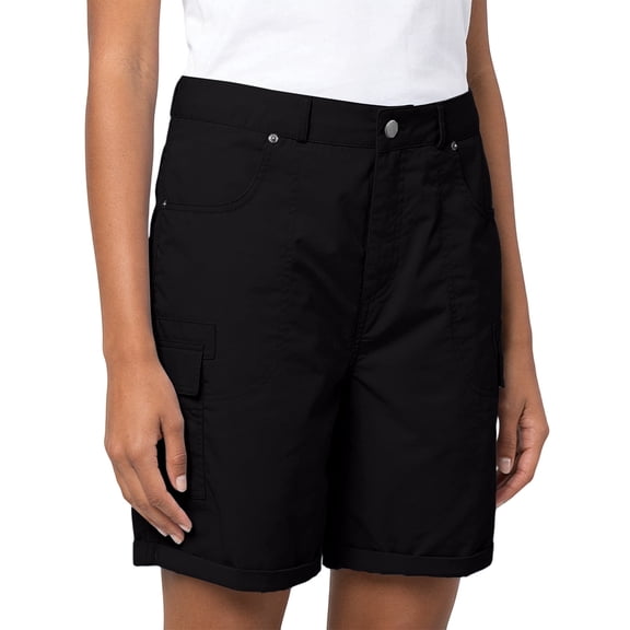 Women's Cargo Shorts, Comfy Cargo Shorts Vacation Outfits Stretch Athletic Shorts Summer Outdoor Work Shorts Casual High Waisted Shorts Multi Pockets, Black L