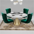 thumbnail image 6 of JERFIT Green Velvet Dining Chairs Set of 2 with Gold Metal Legs, Upholstered Accent Chair for Kitchen, Living Room, Office, 6 of 7