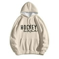thumbnail image 3 of Hockey Mama Hoodies for Women 2025 Long Sleeve Soft Graphic Hooded Sweatshirt with Pockets Pullover Tops, 3 of 4