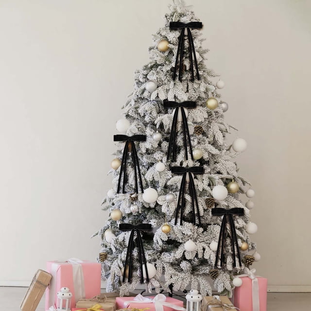 5 Pcs Nœuds de Noël, Nœuds Festifs Rouges, Texture Veloutée, pour Arbre et Emballage, Déco de Mariage et de Fête, Nœuds pour Cadeaux et Bricolage, Accents de Déco pour la Maison, Ihhxbz