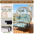 thumbnail image 4 of FKSLIFE 2 Person Wicker Egg Chair With Ottoman Cushion Large Egg Basket Chair With Footrest For Outdoor Indoor Patio Balcony Garden, 4 of 8