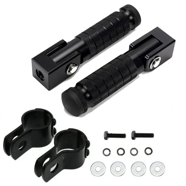 Reposapiés genéricos para motocicleta, plegables, de 8 mm, fáciles de instalar, prácticos reposapiés traseros, antideslizantes. Negro