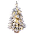 thumbnail image 2 of Silver Christmas Tree,Table Top Christmas Tree Snow Flocked Christmas Tree with Led Lights and Wood Bases Mini Xmas Pine Tree for Table Desk Home Office Christmas Decor, 2 of 7