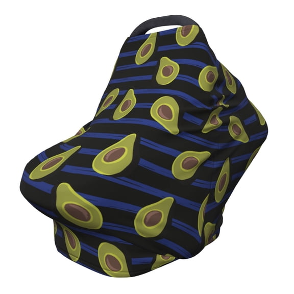 Fotbe Avocado Pattern Car Seat Covers for Babies, Nursing Breastfeeding Cover Carseat Canopy, Soft Stretchy Carrier Cover