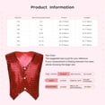 thumbnail image 7 of Vxuxlje Kids Boys Girls Sequined Vest Hip-Hop Street Dance Costume Waistcoat Crop Top Black 160, 7 of 7