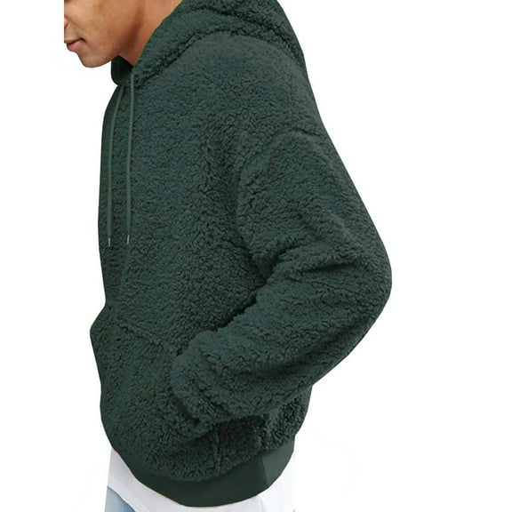 IROINNID Hoodies for Men Comfy And Winter New Plush And Fleece Hooded Sweater,Green