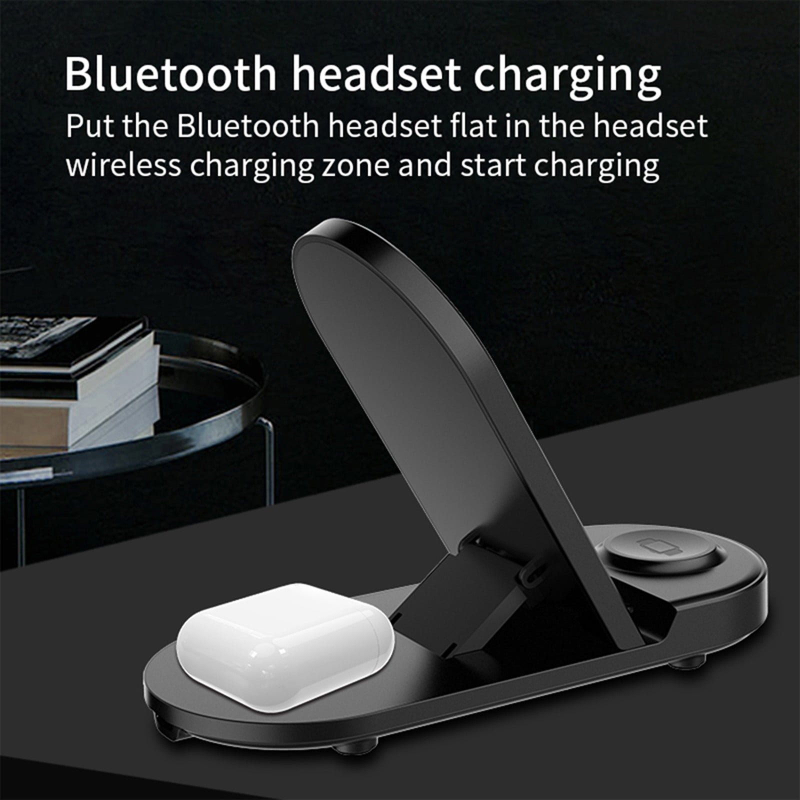 Foldable 3-in-1 Charger, 15W Portable Vertical Watch Wireless Charger, Small Mobile Phone Charging Stand