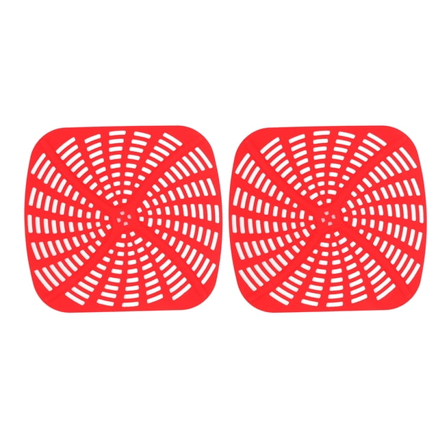 Lot de 2 tapis en silicone pour friteuse Ninja Foodi A G301 - Réutilisable - Résistant aux rayures - Tapis en silicone pour friteuse Ninja Foodi AG301 - Rouge