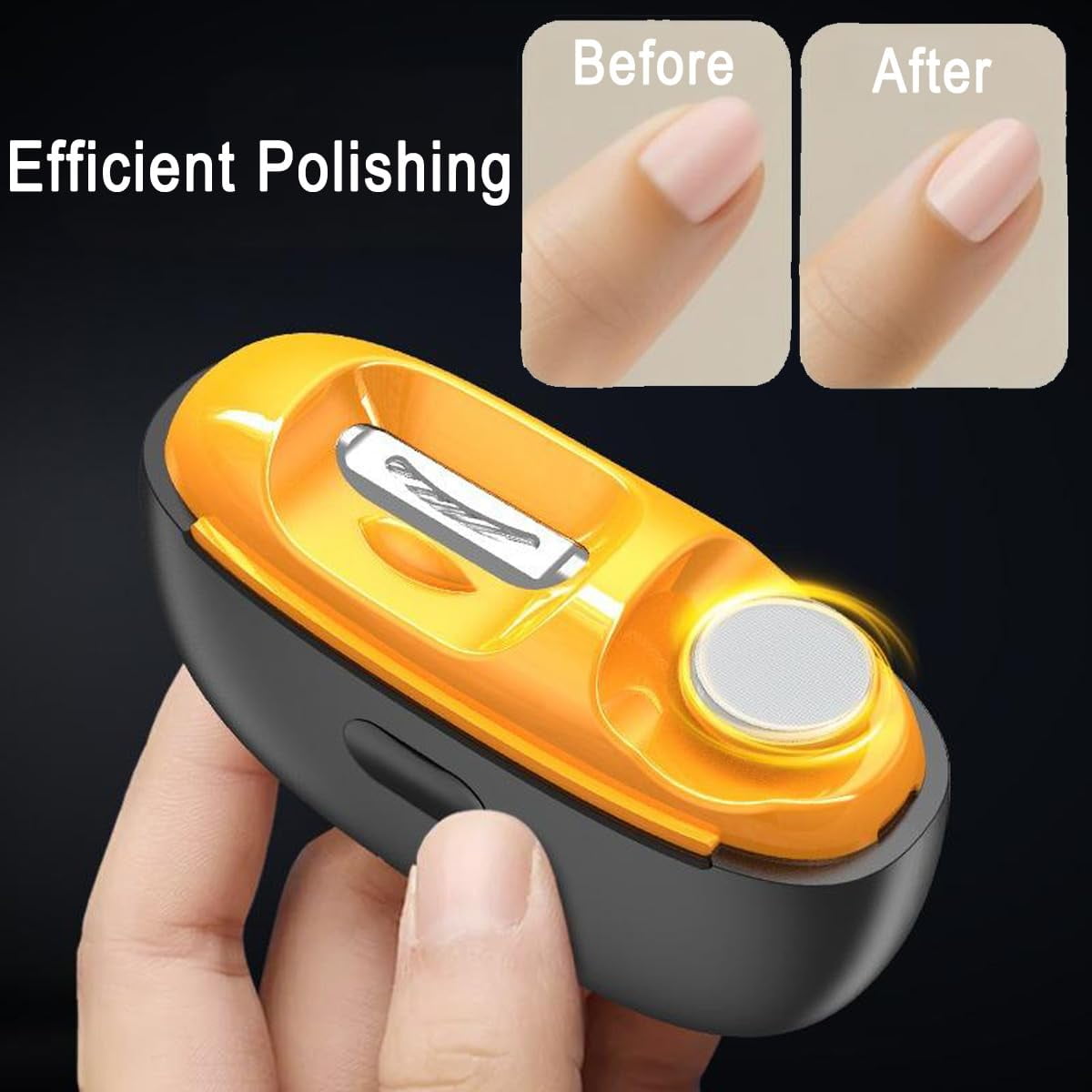 Electric Nail Clippers, 2 2 in 1 Electric Polishing Automatic Nail Clippers, Multifunctional Nail Trimmer with 2 Adjustable Speeds for Seniors, Kids, Adults (Black)