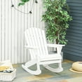 thumbnail image 2 of Outsunny Wooden Adirondack Rocking Chair with Slatted Wooden Design, Fanned Back, & Classic Rustic Style, White, 2 of 9