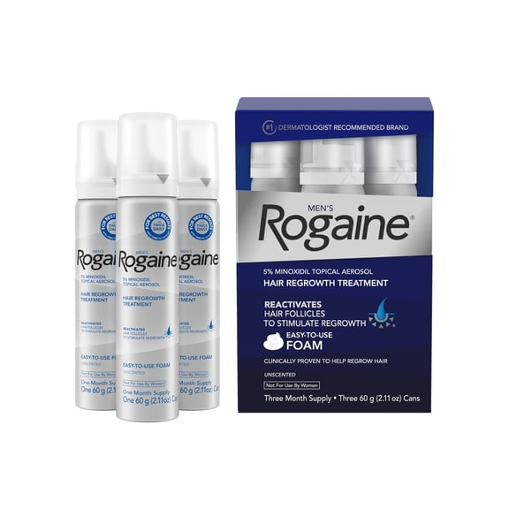 Men's Rogaine 5% Minoxidil Foam for Hair Regrowth